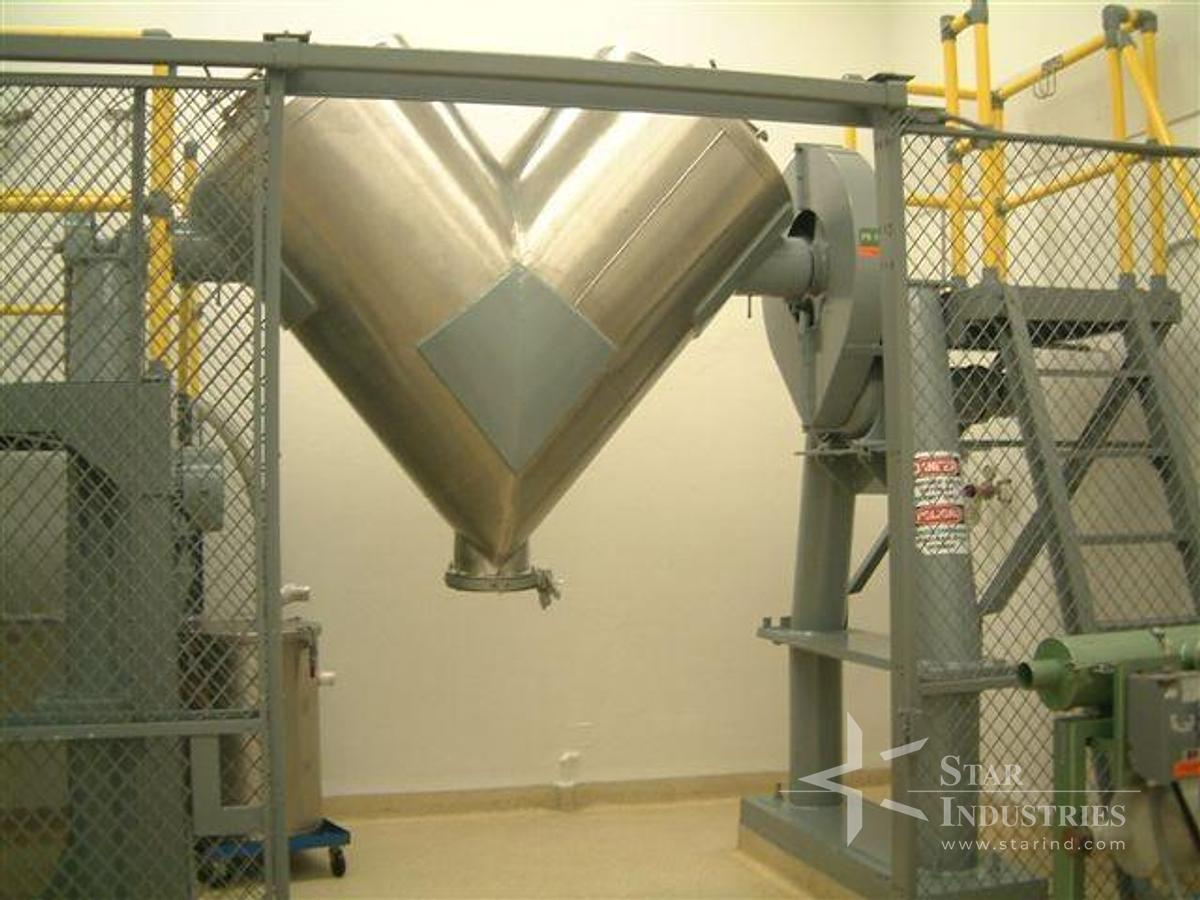 Used Patterson-Kelley 30 c.f. S.S. V-blender w/ Liquids-Solids Bar