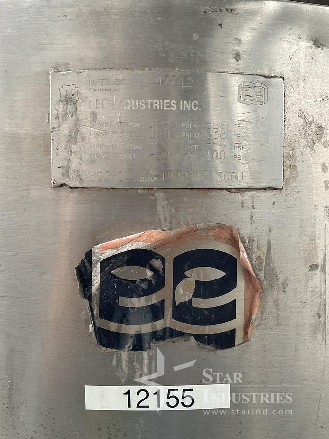 Used 300 liter Lee Jacketed Tank