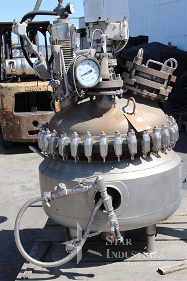 Used 200 liter Pfaudler Glass-lined Reactor w/ agitator