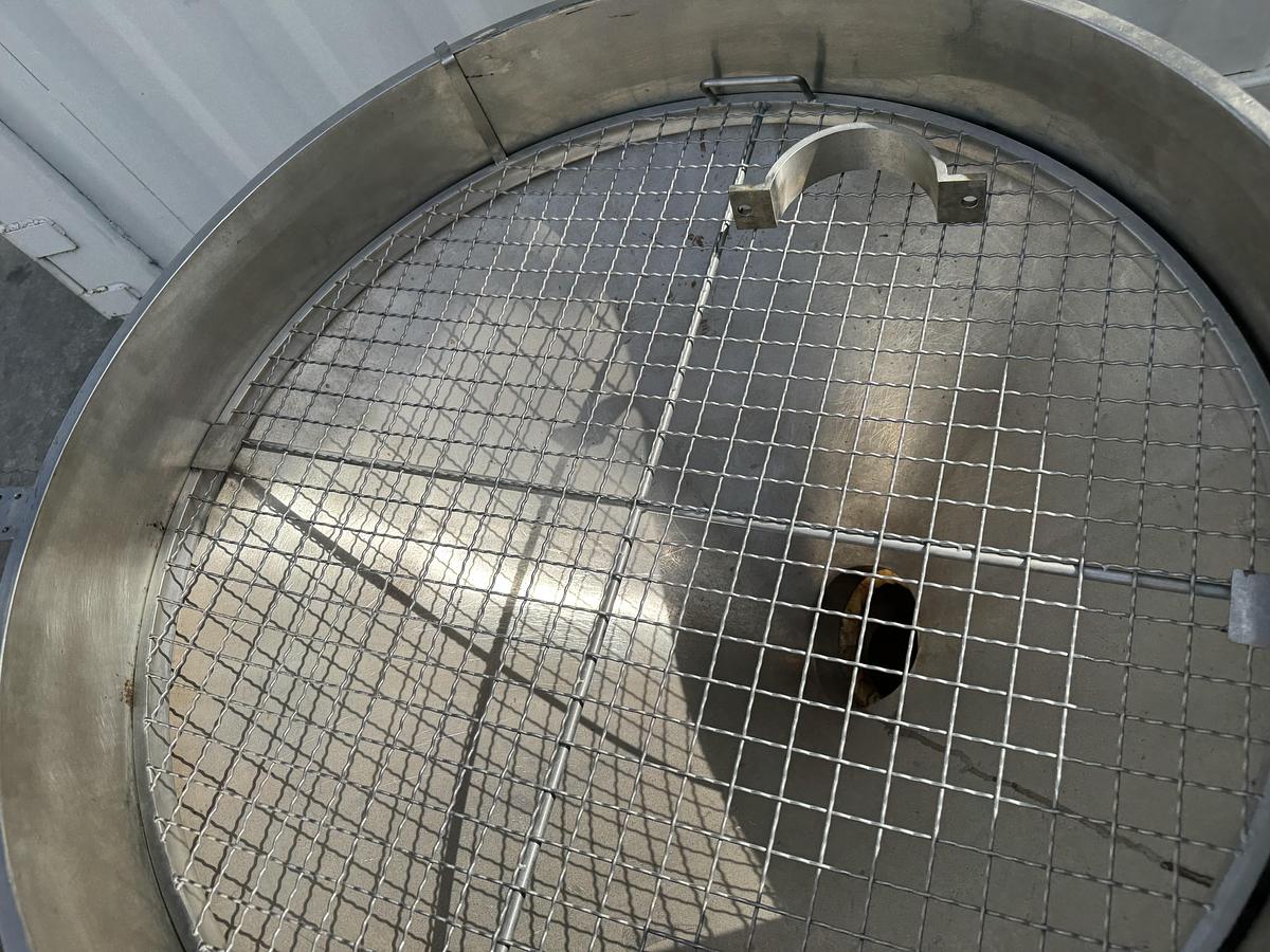 Used Stainless Steel Screw Conveyor, 96'' drop discharge