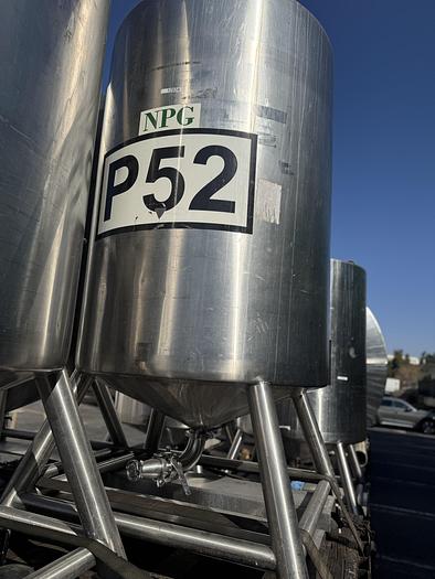 Used Tank, 450 Gallon, 316 Stainless Steel, Dome Top, Cone Bottom, Portable
