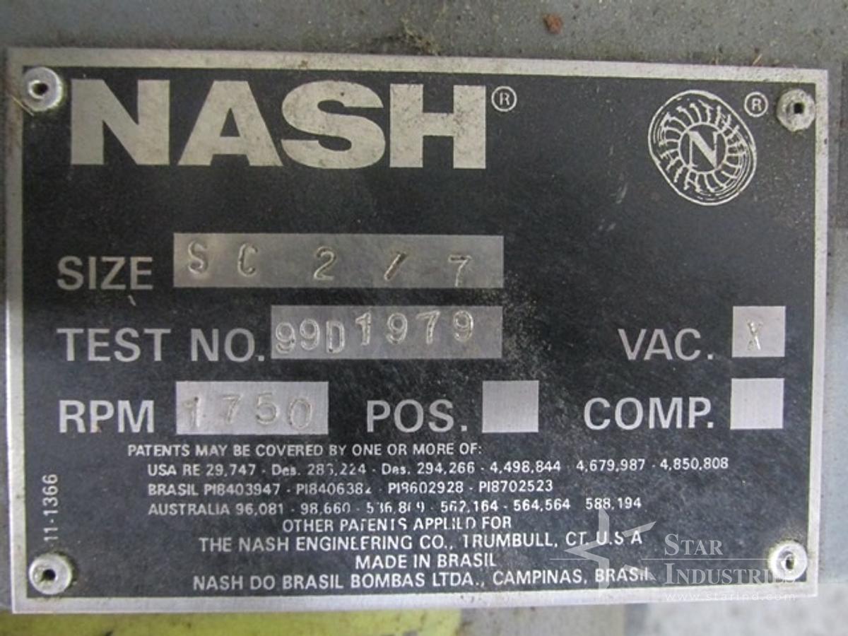 Used SC 2/7 NASH VACUUM PUMP SYSTEM, C/S