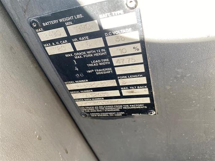 Used Crown Stand-up Forklift, 3500 lbs. capacity