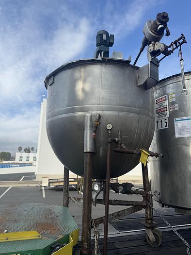 Used Kettle, 500-Gallon, Stainless Steel, Double Motion, Agitated, Lee