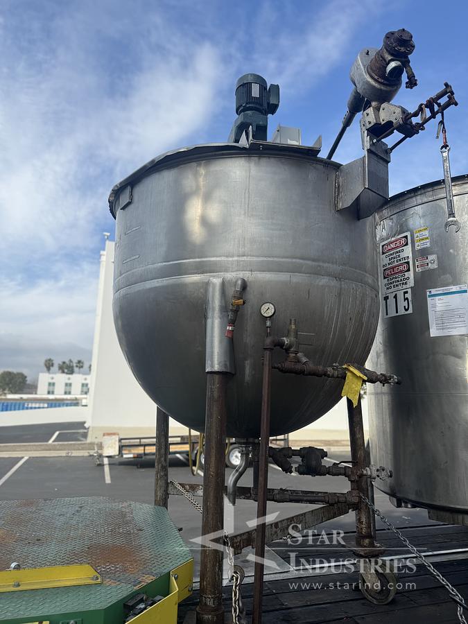Used Kettle, 500-Gallon, Stainless Steel, Double Motion, Agitated, Lee 