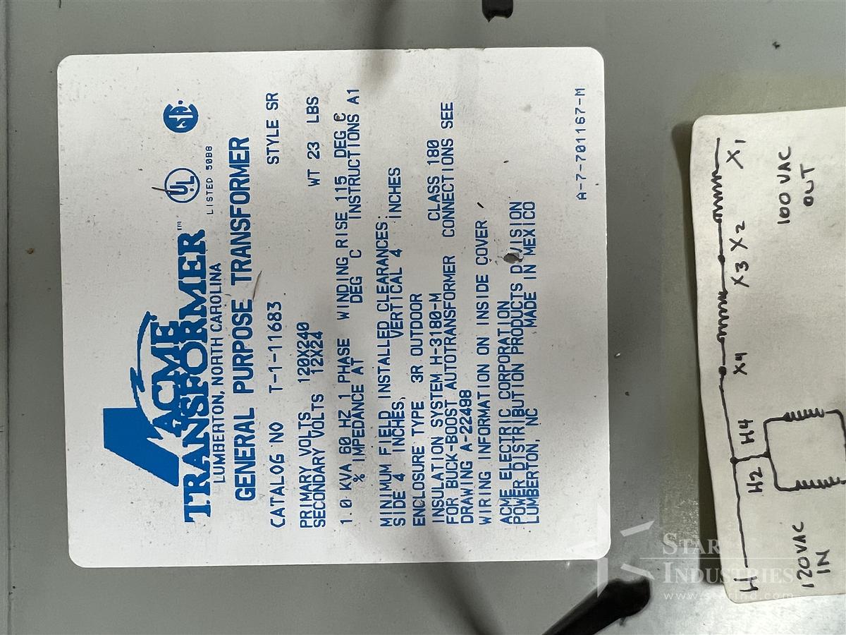 Used ACME General Purpose Transformer