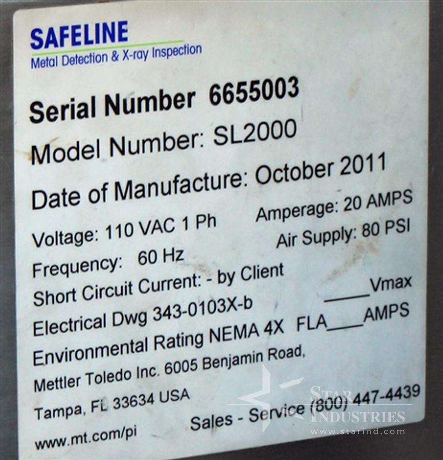 Used Mettler-Toledo Safeline SL2000 Metal Detector