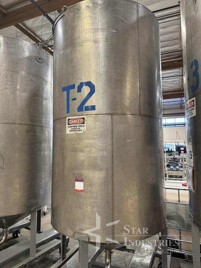Used Tank, 750 Gallon, Stainless Steel, Cone Bottom, #5991023