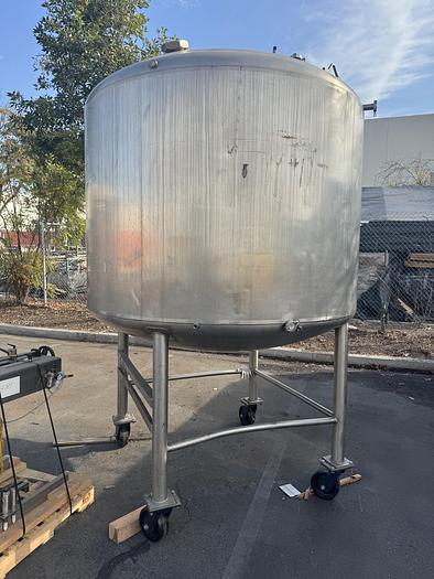 Used Tank, 1,000-Gallon, Stainless Steel, Jacketed, Walker 