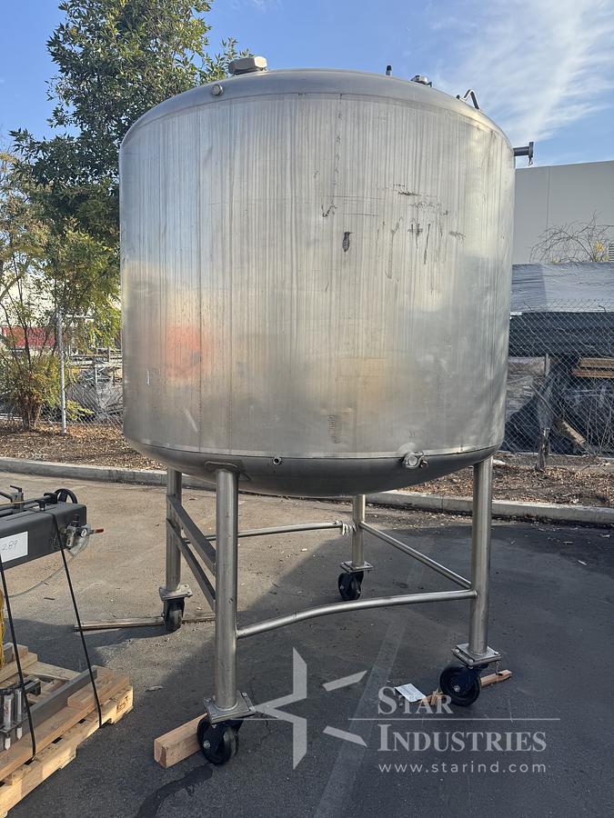 Used Tank, 1,000-Gallon, Stainless Steel, Jacketed, Walker