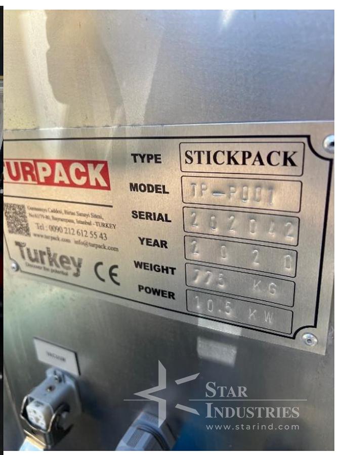 Used TurPack 3 Side Vertical Seal Stickpack- 4 Lane