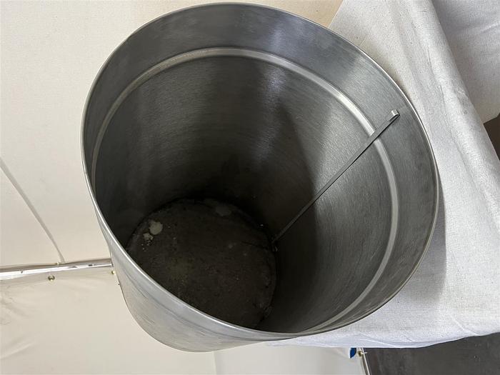 Used 25-Gallon Stainless Steel Container with Outfeed