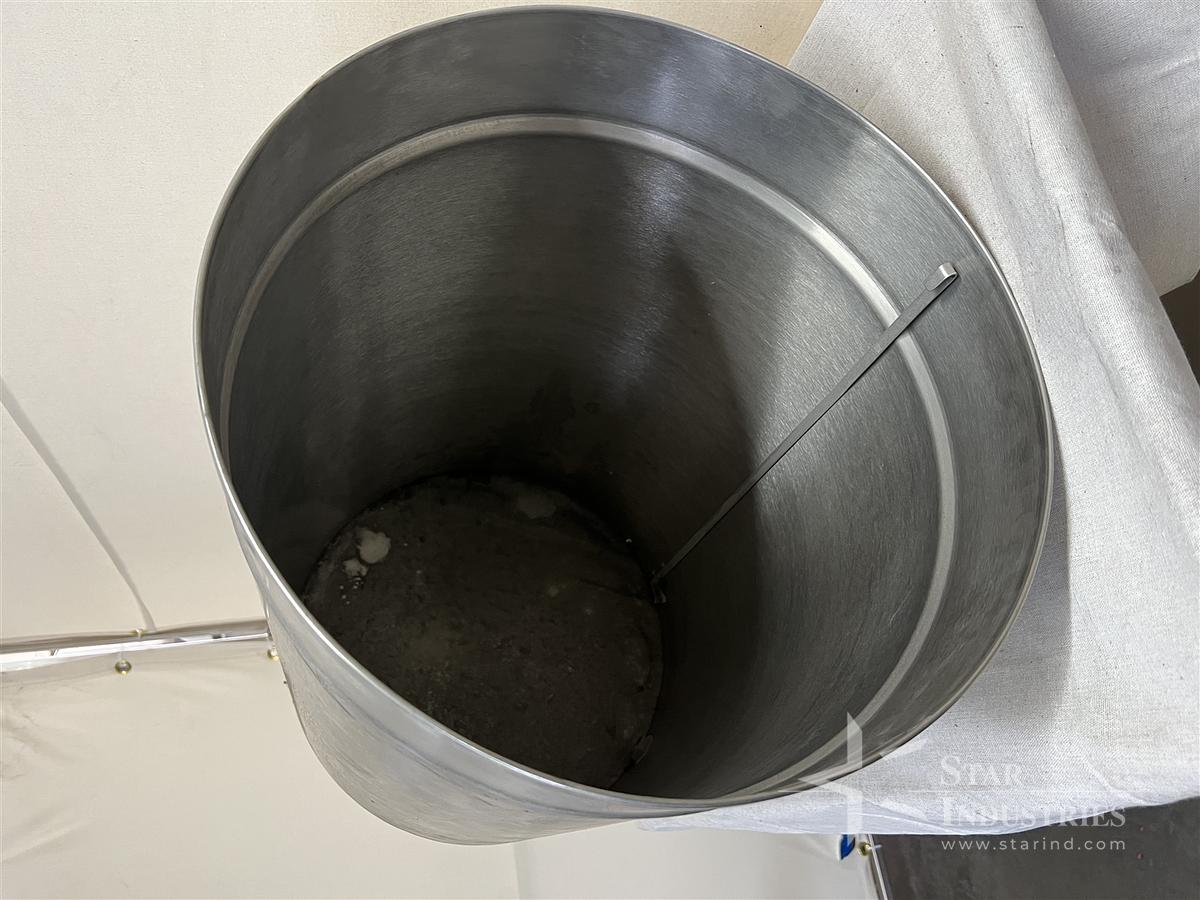 Used 25-Gallon Stainless Steel Container with Outfeed