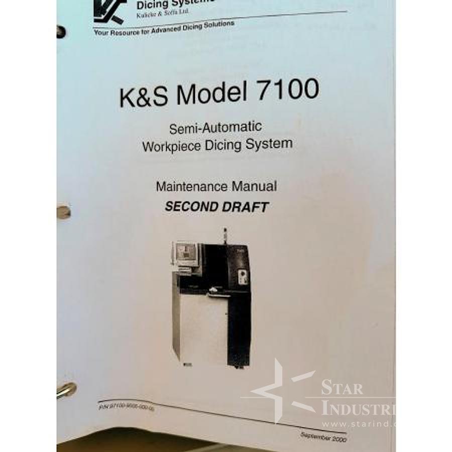 Used K&S7100 Semi automatic work piece, dicing system