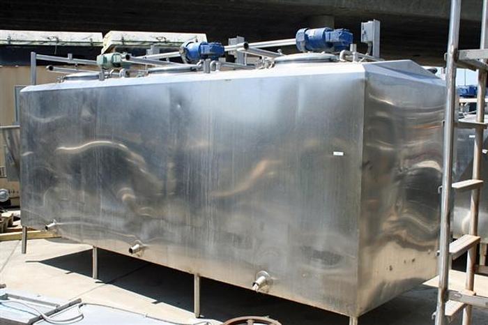 Used Mix Tank, s.s., 3 x 900 gal. compartments w/ Mixer