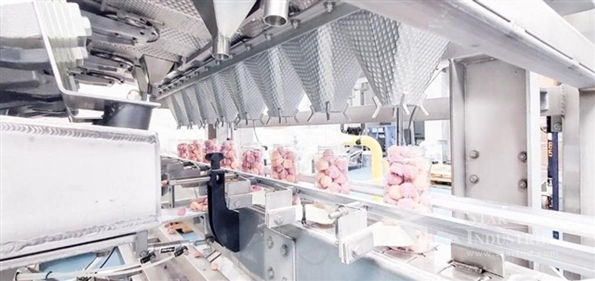 Used Ohlson Linear Gummy Packaging Line with Scale and Bottling System