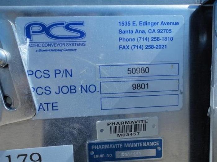 Used Pacific Conveyor Systems plastic mesh belt triple conveyor system