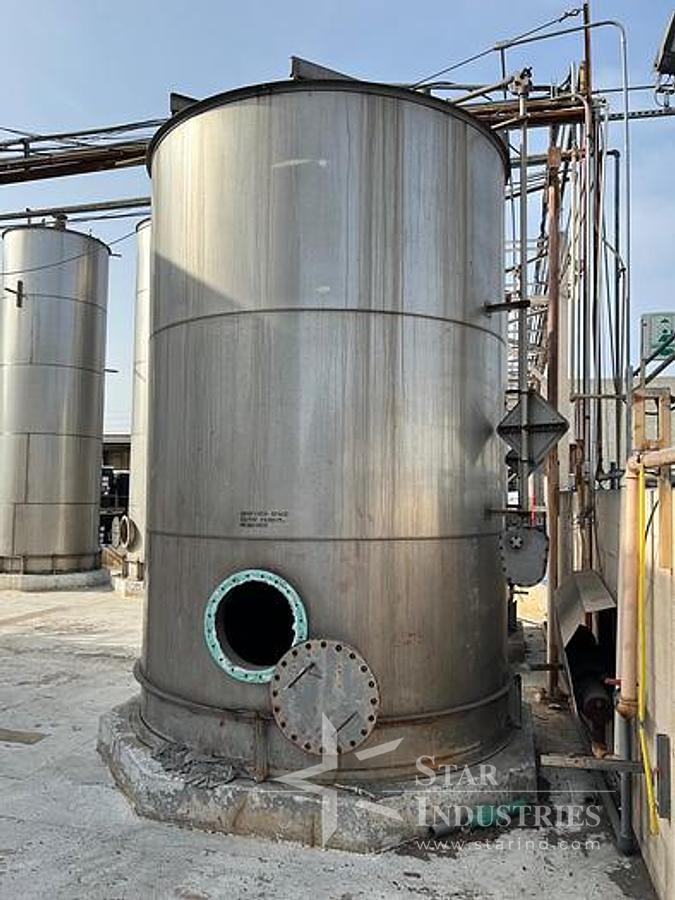 Used Tank, 4,250 Gallon, Stainless Steel, 8' Dia x 12' H, Valley Foundry, UL Rated