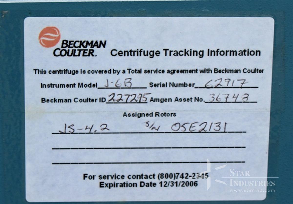 Used Beckman J-6B Centrifuge
