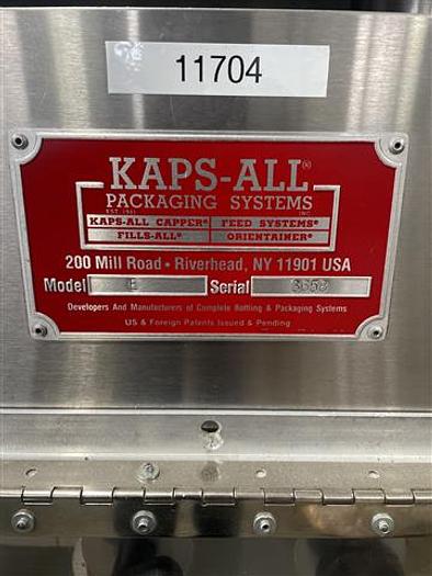 Used Kaps-All Model E Capper w/ Feeder