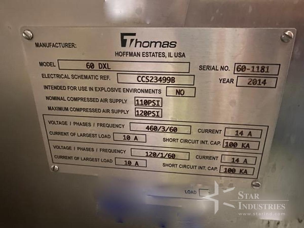 Used Thomas Engineering Model 60 DXL Air Handling & Spray System