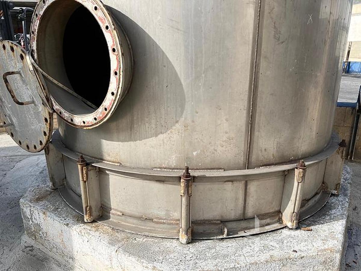 Used Tank, 4,250 Gallon, Stainless Steel, 8' Dia x 12' H, Valley Foundry, UL Rated