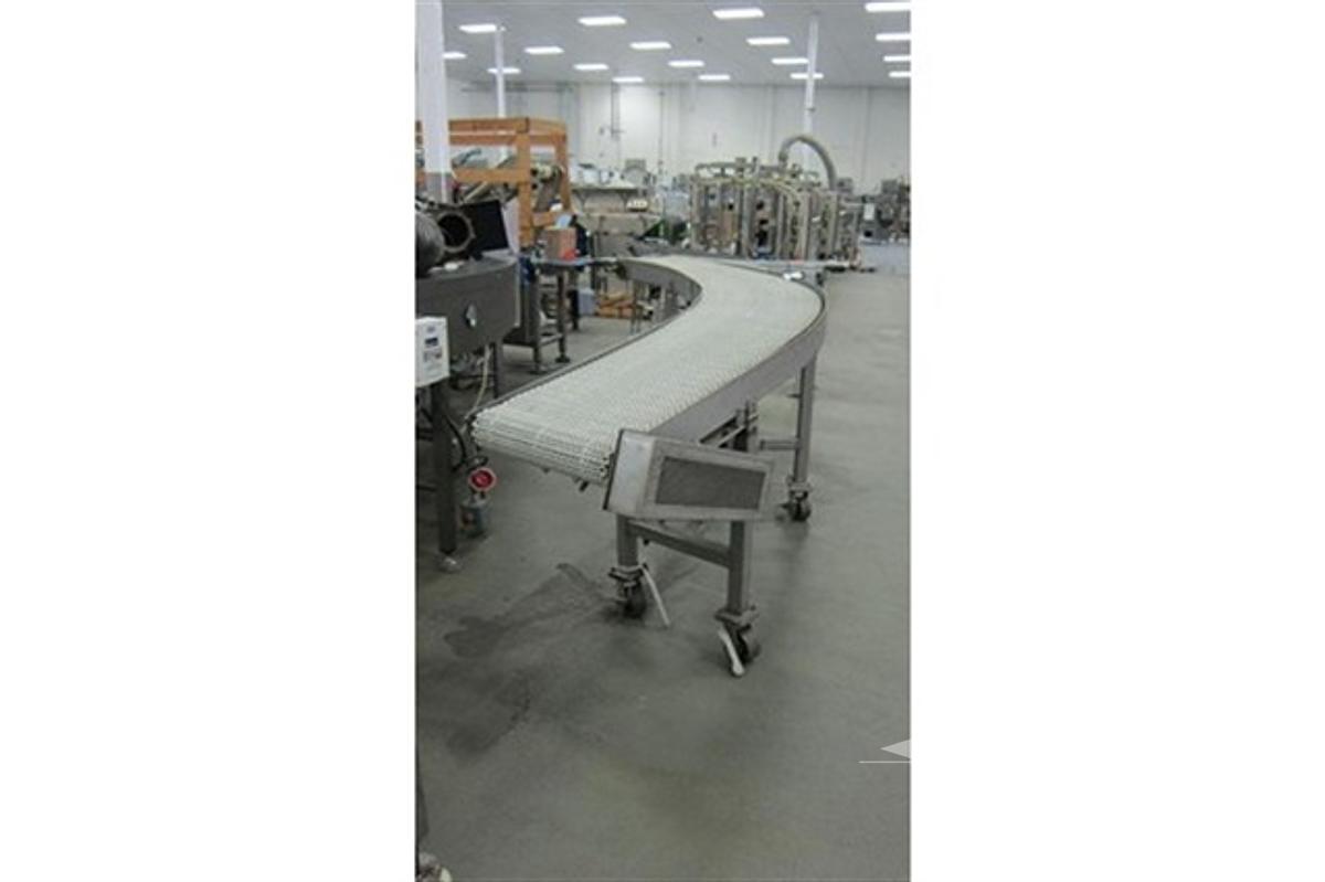 Used 90 Degree Stainless Steel Conveyor with Plastic Belt