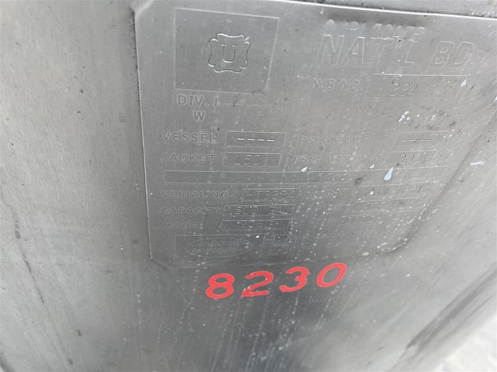 Used 1,500 Gallon Jacketed S.S. Tank
