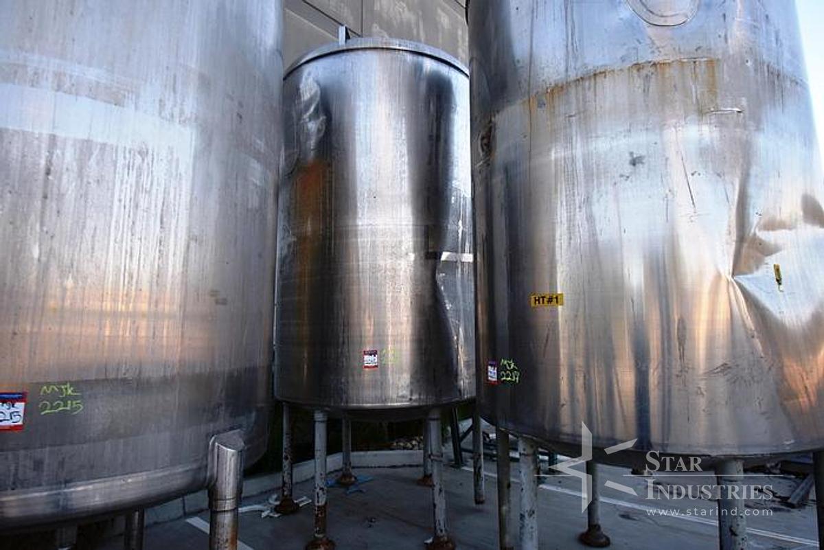 Used Tank, 2,000 Gallon, 316 Stainless Steel, 6' x 9'
