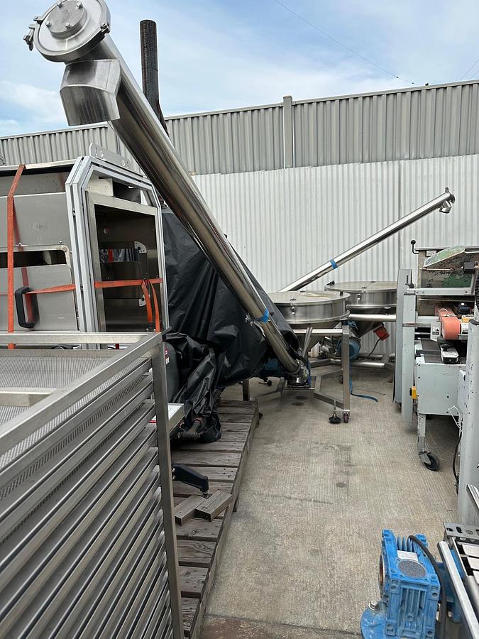 Used Stainless Steel Screw Conveyor 96'' drop discharge