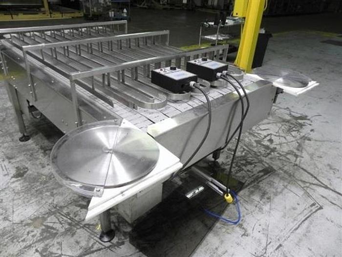 Used 40" x 7' Frame Multi-Lane accumulation conveyor