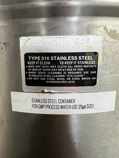 Used 25-Gallon Stainless Steel Container with Outfeed