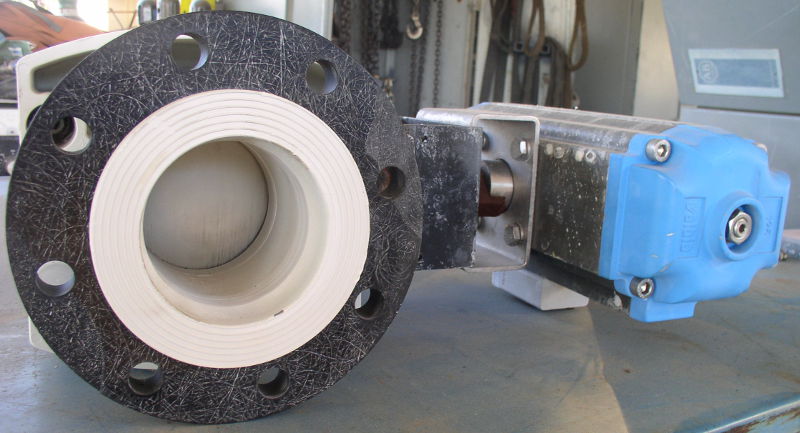 Used 4" Georg Fischer Servo Butterfly Valve; Type 370; DN100, FPM PN10