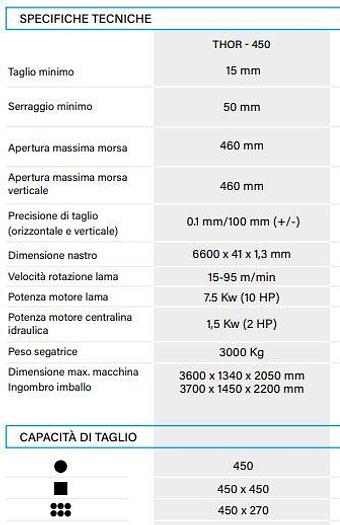 Semiautomatic Sawing Machine MEP THOR 450
