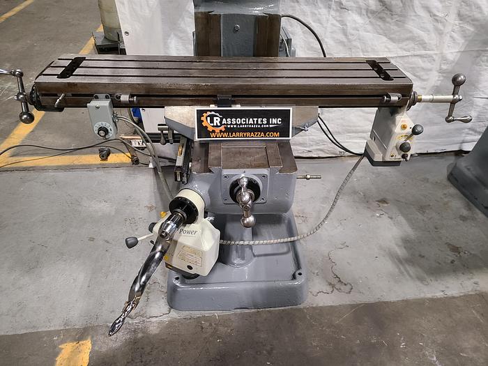 Used Bridgeport Milling Machine 2 HP Vari Speed Round Head DRO & X, Z Power Feed