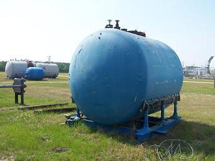Used Pfaudler approximately 4000 gallon horizontal #3313 glass lined pressure storage tank