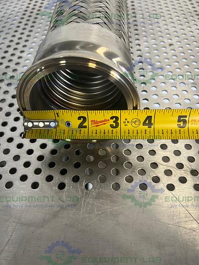Used 20" Stainless Steel Braided Hose w/ 3" Sanitary Fitting