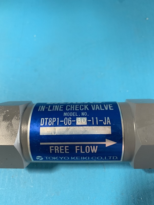 Used Tokyo Keiki In-Line Check Valve DT8P1-06-30-11-JA-J