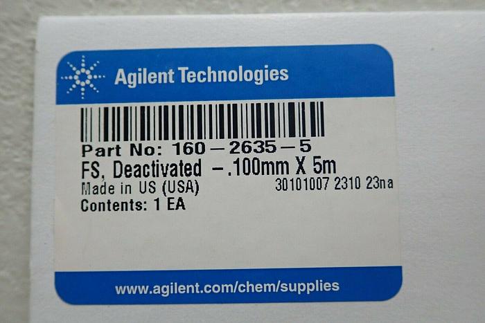 Used Agilent Technologies 160-2635-5 Deactivated Fused Silica .100mm X 5m
