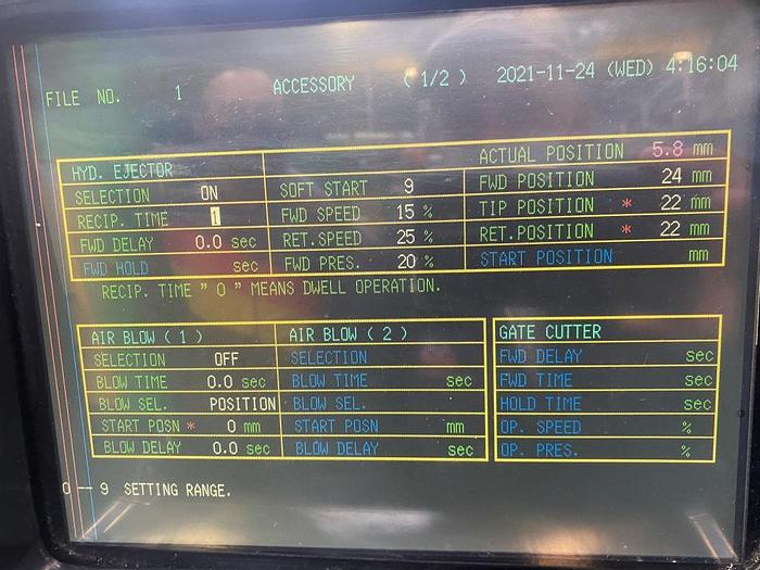 Used 1997 Meiki M-50C- DM Injection Moulding Machine