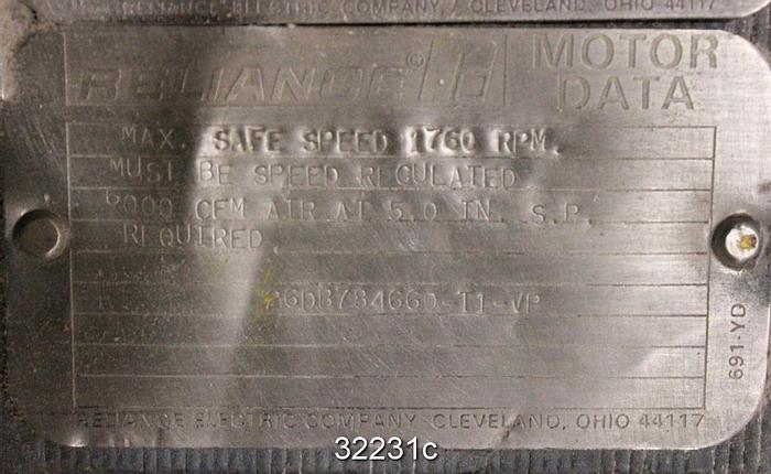 Used Reliance 26DB784660-11, 500Hp, 300-1071RPM, 600Volt, DC Motor #32231