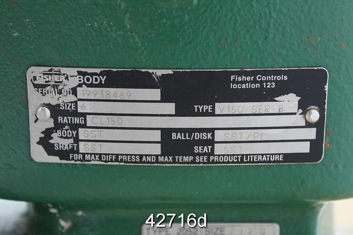Used Fisher 6" V150 Series B Vee-Ball Valve #42716