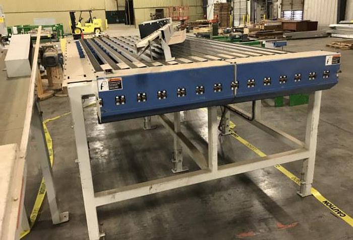 Used 5-1/2' WIDE x 15' LONG ACCUMULATING / STAGING SLIDE TYPE BELT CONVEYOR