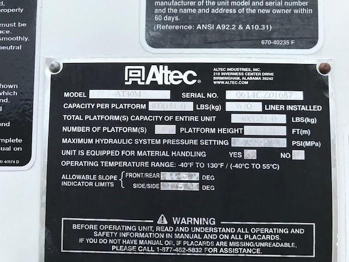 Used Altec AT40-M 45ft Articulating Telescopic Bucket Boom on 2014 Ram W5500 4x4 - C65240