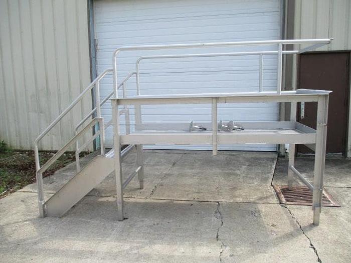 Used Work Platform, Stainless Steel; 39"W x 7' 6"L