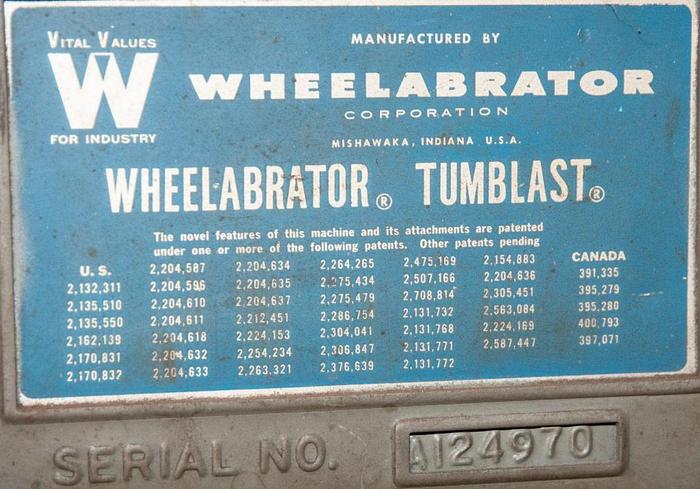 Used WHEELABRATOR (On Hold) TUMBLAST
