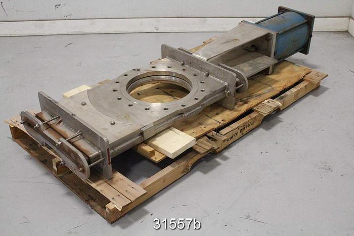 Used Fabri  16" Air Operated Thru-Gate Valve, Stainless #31557