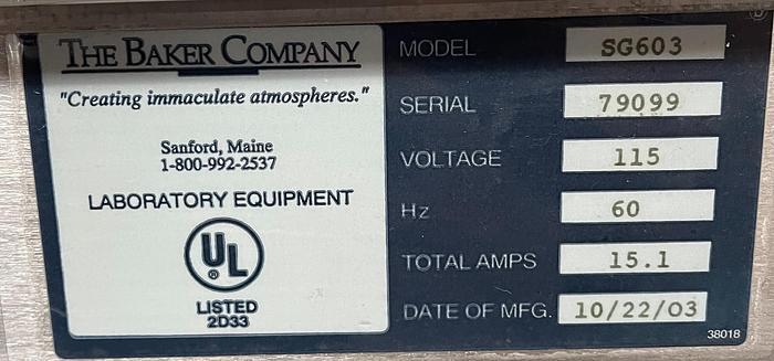 Used Baker SterilGARD III  SG603- Class II Type A/B3 Biological Safety Cabinet 6Ft