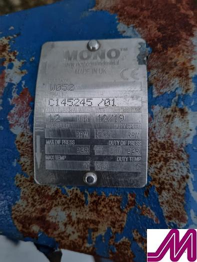 Refurbished 2019 Mono W052 Wide Throat Stainless Steel Progressive Cavity Pump with Screw Auger & Atex Rated Motor