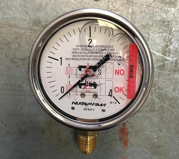 Nuova Fima Radial Pressure Gauge 0-4 bar